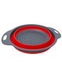 Colador plegable de silicón con asas Rojo