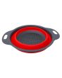 Colador plegable de silicón con asas Rojo