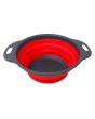 Colador plegable de silicón con asas Rojo