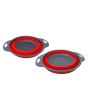 Colador plegable de silicón con asas Rojo