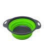 Colador plegable de silicón con asas Verde
