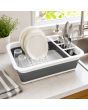 Escurridor plegable para trastes con portautensilios