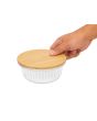 Recipiente de vidrio con tapa de bambú hermética 400 ml