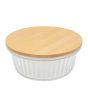 Recipiente de vidrio con tapa de bambú hermética 400 ml