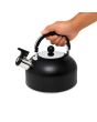 Tetera de acero inoxidable color negro de 1.5 litros