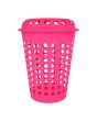 Cesto para ropa plástico con tapa rosa