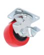 Rodaja de poliuretano 4" x 2" placa giratoria con freno Y-1054-100 Weston