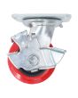 Rodaja de poliuretano 4" x 2" placa giratoria con freno Y-1054-100 Weston