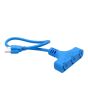 Extensión eléctrica 60 cm uso rudo Power Block 3x16 AWG azul 2265 Sanelec