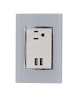 Placa contacto y 2 puertos USB línea Venecia 4566 Sanelec