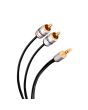 Cable plug 3,5 mm a 2 plug RCA de 90 cm, ultradelgado y conectores reforzados 297-040 Steren