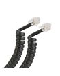 Cable espiral plug a plug RJ9 de 2.1m para auricular telefónico negro 302-007N Steren