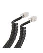 Cable espiral plug a plug RJ9 de 4.5m para auricular telefónico negro 302-015N Steren