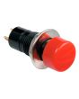 Switch de push, de boton redondo, normalmente abierto, color rojo AU-105 Steren