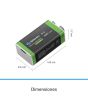 Batería cuadrada recargable USB Li-Ion tipo 9V de 3600 mWh BAT-LI-9V USB Steren