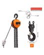 Garrucha triangular de 2 Toneladas con 6 metros de cadena HL-2T6M TEENO