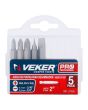 Puntas para desarmador combinadas de 2" con 5 piezas 12372 Veker