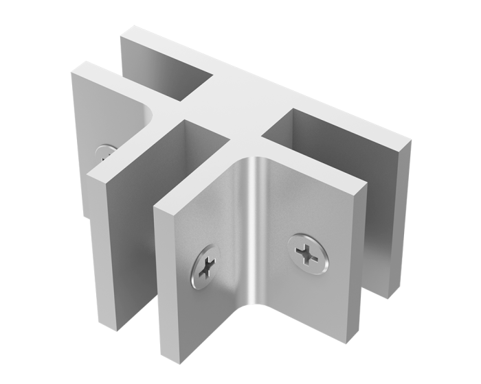 Conector para vidrio "T" con opresores Herralum