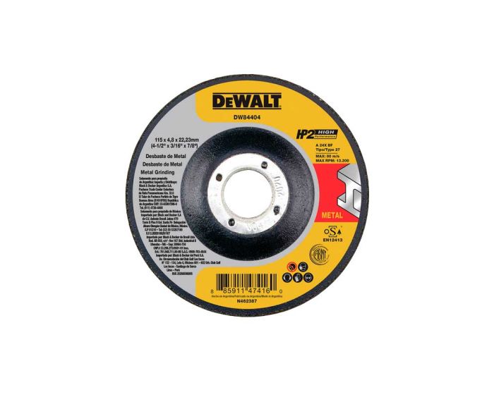 Disco para desbaste de metal 4-1/2" DW84404 DeWalt