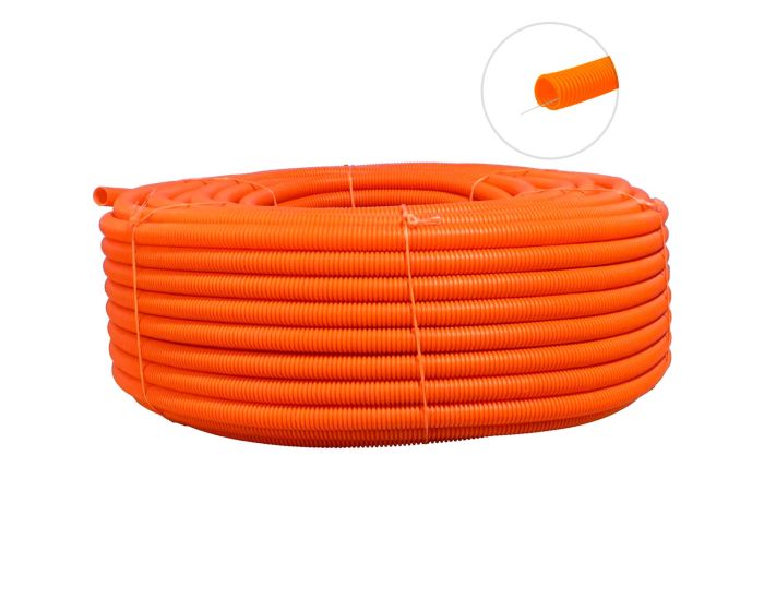 Poliducto corrugado naranja con guía 3/4" x 50 metros 10295 Adir