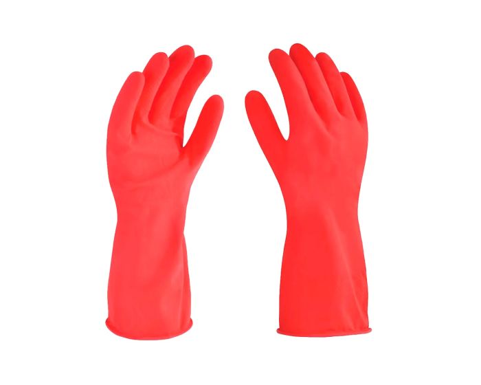 Guantes rojos para limpieza doméstica satinados talla chica 10553 Adir