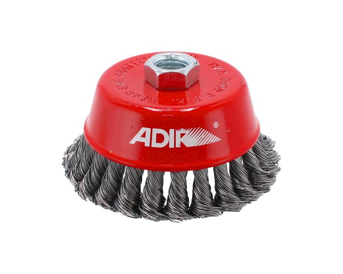 Carda de copa alambre trenzado fino 4" 10673 Adir