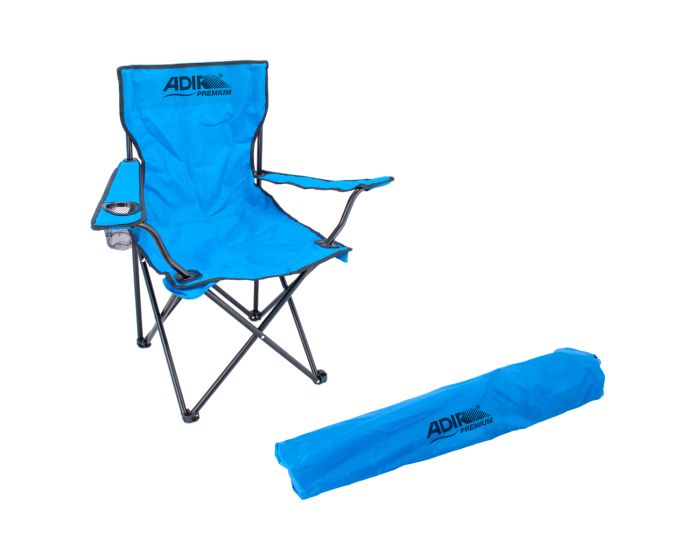 Silla plegable de campismo con portavaso azul 10859 Adir