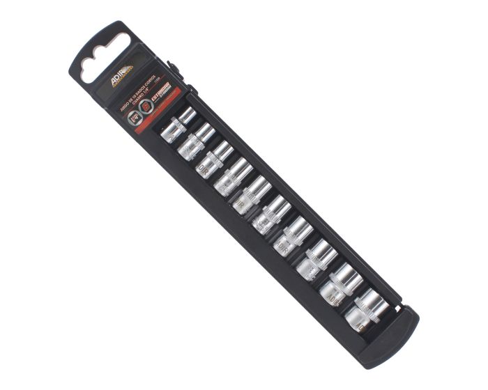 Juego de 10 dados cortos estándar mando 1/4" 11528 Adir