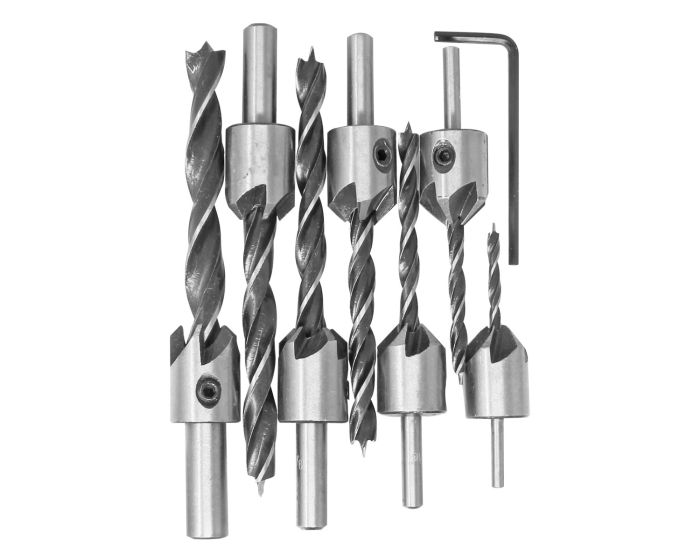 Juego de 7 brocas avellanadoras para madera 11534 Adir