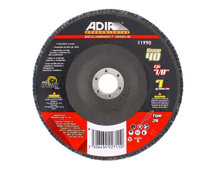 Disco laminado 7" grano 40 11990 Adir