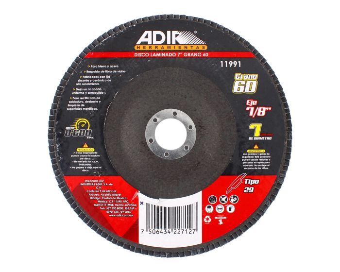 Disco laminado 7" grano 60 11991 Adir