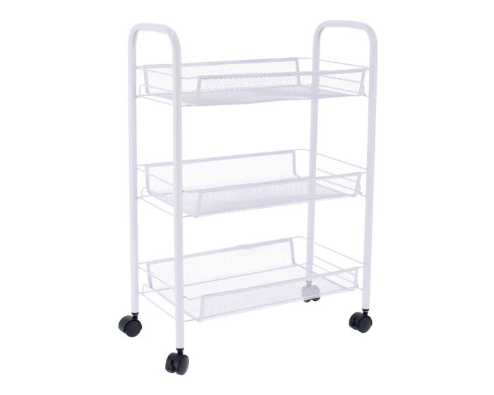 Carrito organizador de metal blanco 12137 DECO HOGAR