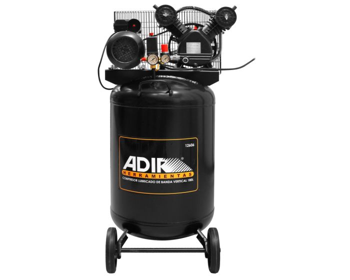 Compresor lubricado de banda vertical 180 litros 12606 Adir