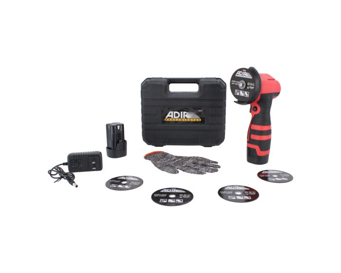 Kit de mini esmeriladora angular 3" inalámbrico 13453 Adir