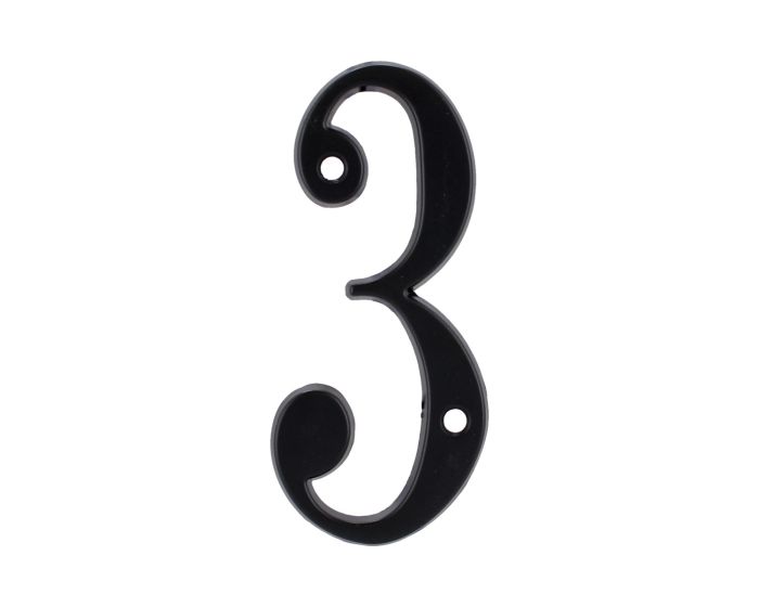 Número "3" de latón sólido 4" Negro 13659 Adir