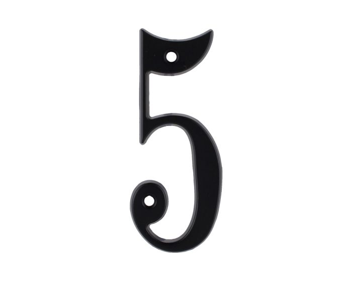 Número "5" de latón sólido 4" Negro 13661 Adir