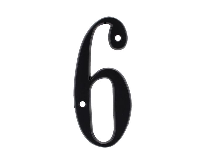 Número "6" de latón sólido 4" Negro 13662 Adir