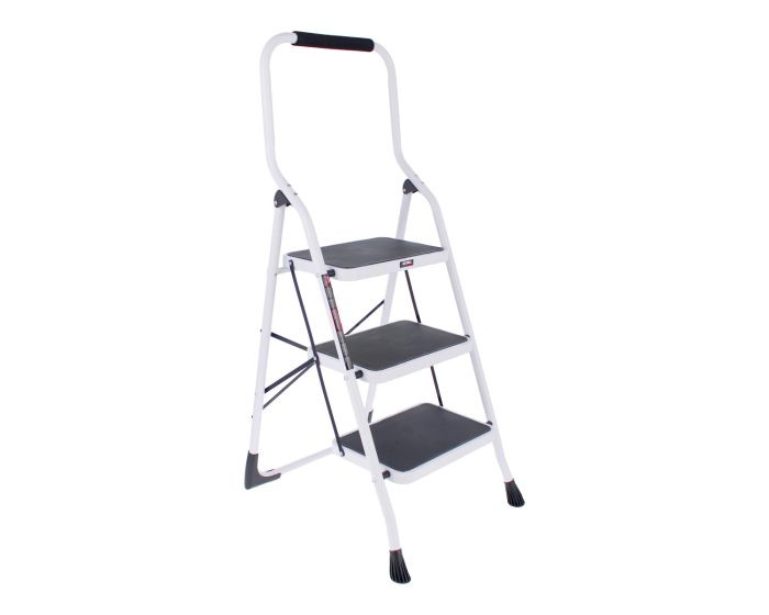 Escalera de 3 peldaños blanca con barandilla alta 13771 Adir