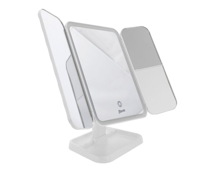 Espejo tríptico de maquillaje recargable con luz led 14443 Mavrik
