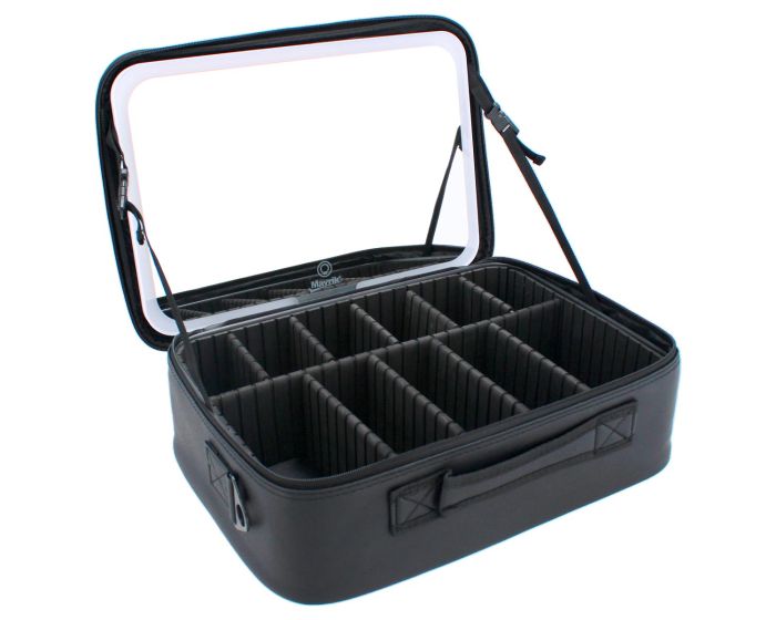 Estuche grande para maquillaje con luz LED y espejo desplegable 14447 Mavrik