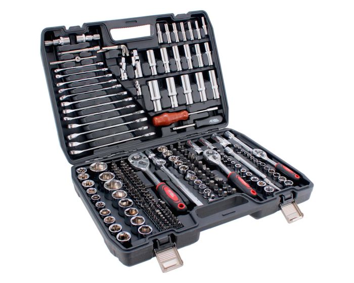 Juego de herramientas mecánicas Autoclé con 216 piezas mandos 1/4", 3/8" y 1/2" 15225 Adir