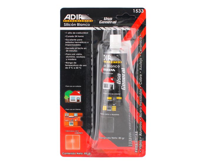 Silicón blanco uso general 85 g 1533 Adir