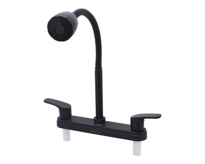 Mezcladora 8" para fregadero cuello flexible negro 16039 Maxflu