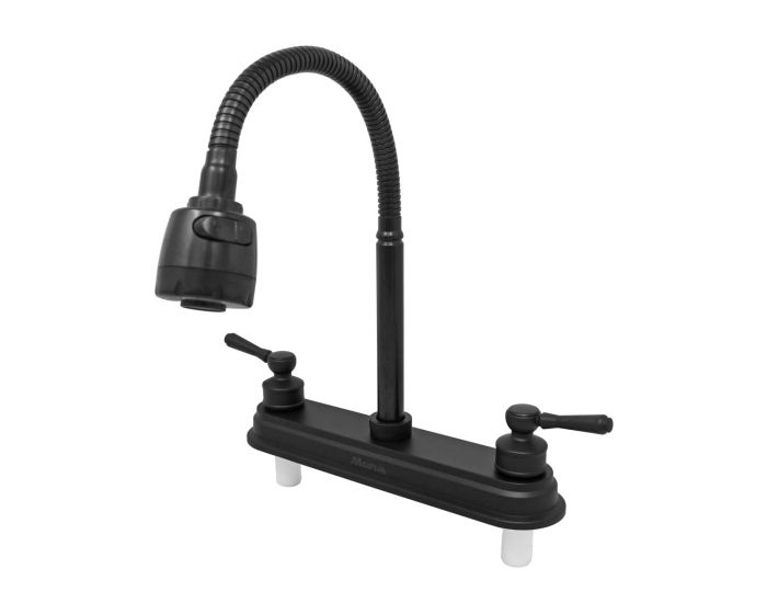Mezcladora 8" para fregadero cuello flexible negro 16045 Maxflu