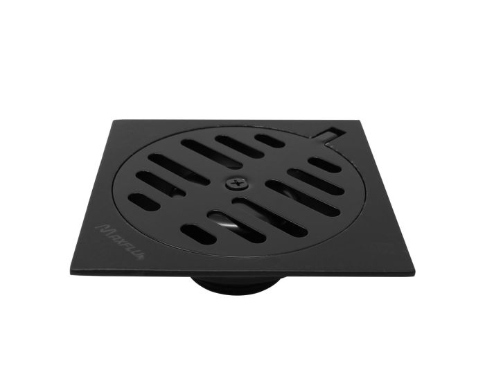 Resumidero cuadrado metálico 4" x 4" negro mate 16060 Maxflu