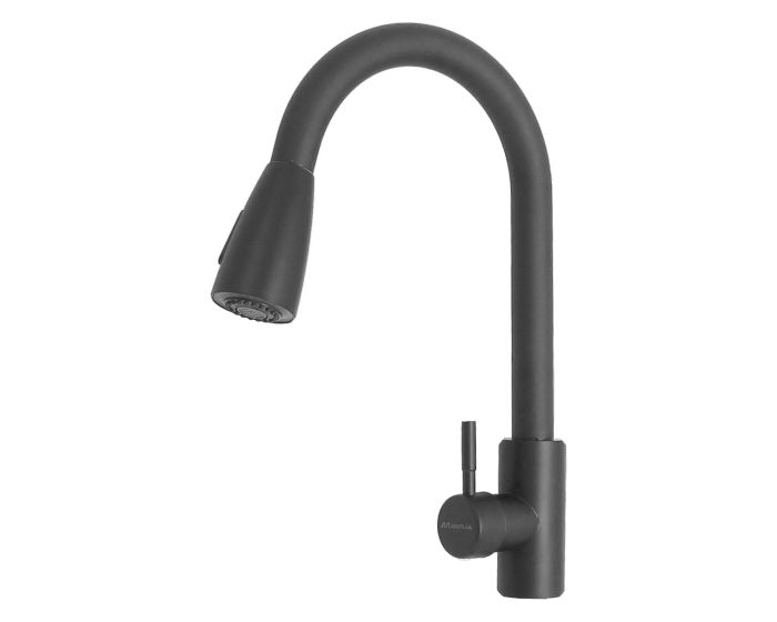 Mezcladora monomando para fregadero negro mate 16063 Maxflu