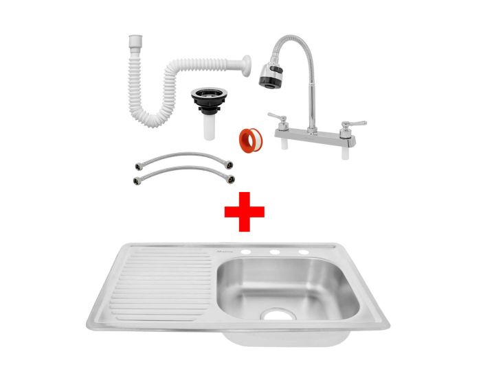 Kit de tarja de empotrar tina derecha con accesorios 16073 Maxflu
