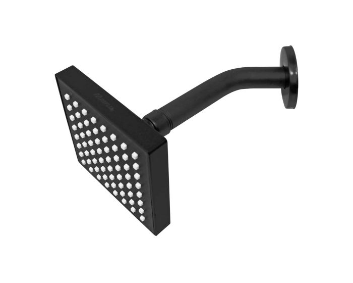 Regadera cuadrada 4" de ABS negro mate 16124 Maxflu