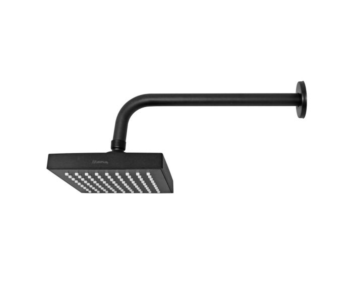 Regadera cuadrada 6" de ABS negro mate 16127 Maxflu