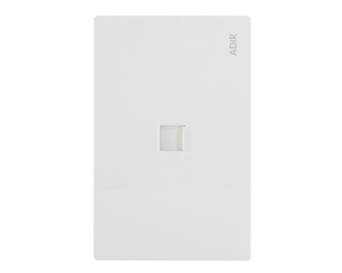 Placa con conector para teléfono blanca Línea Cantabria Flat 18019 Adir